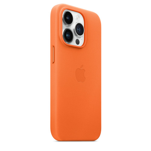 Чохол-накладка (шкіряний) Apple iPhone 14 Pro Leather Case with MagSafe Orange (MPPL3)