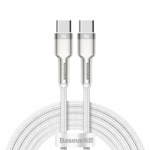 Baseus Cafule Series Metal Type-C to Type-C 2m 100W White (CATJK-D02)