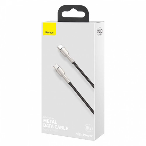 Baseus Cafule Series Metal Type-C to Type-C 2m 100W Black (CATJK-D01)