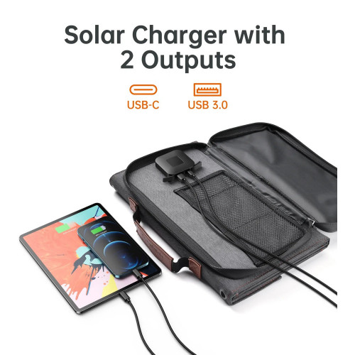 Портативна сонячна зарядна станція Choetech 36W Black