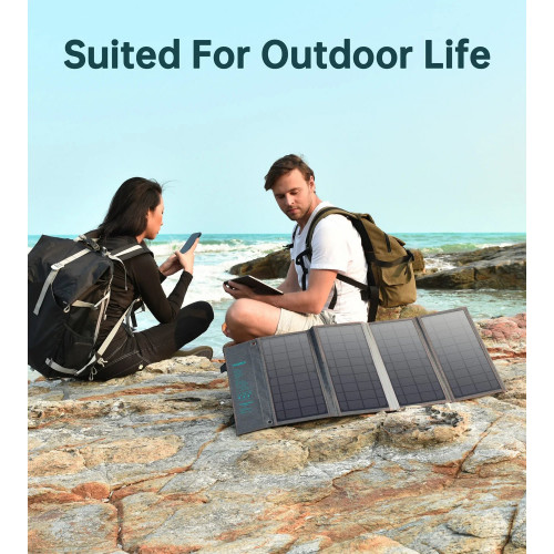 Портативна сонячна зарядна станція Choetech 36W Black