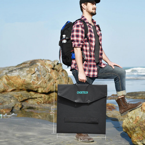 Портативна сонячна зарядна станція Choetech 120W Black