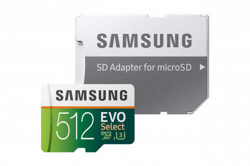 Samsung 512 GB microSDXC UHS-I U3 EVO Select + SD Adapter MB-ME512HA