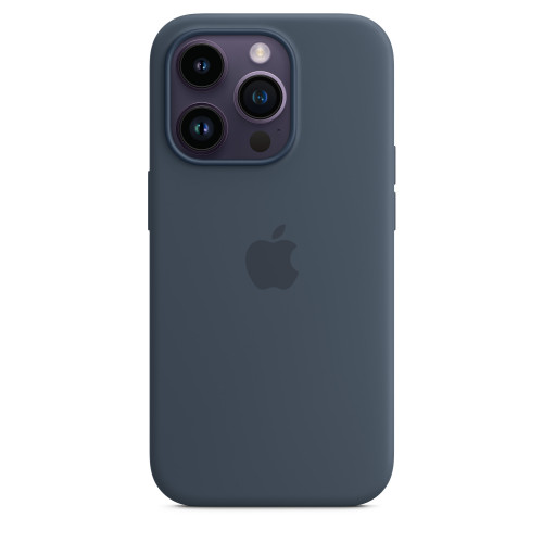 Чохол-накладка (силіконовий) для iPhone 14 Pro Silicone Case with MagSafe High Copy Storm Blue