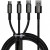 Baseus Tungsten Gold One-for-three Fast Charging Data 3-in-1 Micro USB+Lightning+Type-C 3.5A 1.5m Black (CAMLTWJ-01)