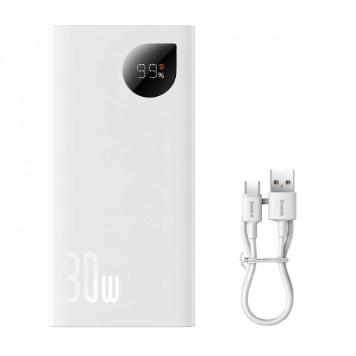 Baseus Adaman Metal Digital Display 30W 10000 mAh White (PPAD040002)