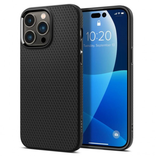 Чехол-накладка (силиконовый) Apple iPhone 14 Pro Max Spigen Liquid Air Black (ACS04813)
