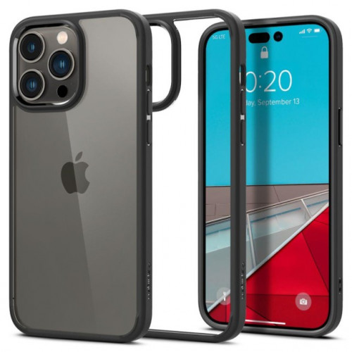 Чохол-накладка (силіконовий) Apple iPhone 14 Pro Max Spigen Ultra Hybrid Black (ACS04817)