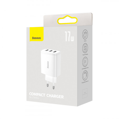Baseus Compact 17W 3 USB White (CCXJ020102)