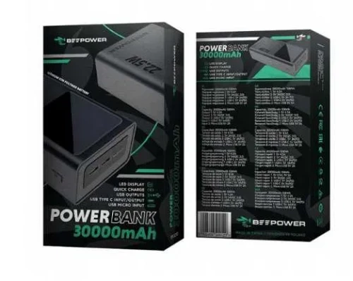 Borofone Power Bank 30000 mAh 22.5W PD USB Black