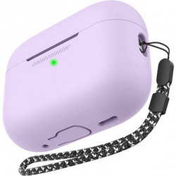 Чохол-накладка (силіконовий) Apple AirPods Pro 2 AhaStyle Silicone Case with strap Lavender (X003E43NBX)