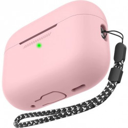 Чохол-накладка (силіконовий) Apple AirPods Pro 2 AhaStyle Silicone Case with strap Pink (X003E43NGX)