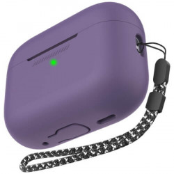 Чохол-накладка (силіконовий) Apple AirPods Pro 2 AhaStyle Silicone Case with strap Dark Purple (X003ECKN77)