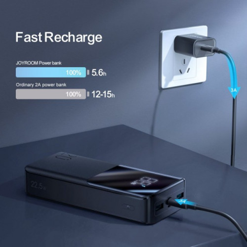 Joyroom LED Display Quick Charge 22.5W 20000 mAh Black (JR-QP192)