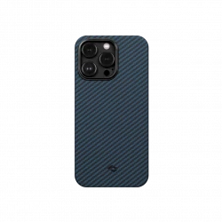 Чохол-накладка (карбоновий) Apple iPhone 14 Pro Pitaka MagEZ Case 3 Twill 1500D Black/Blue (KI1408P)