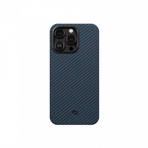 Чехол-накладка (карбоновый) Apple iPhone 14 Pro Pitaka MagEZ Case 3 Twill 1500D Black/Blue (KI1408P)