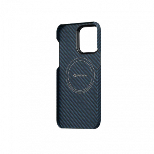 Чохол-накладка (карбоновий) Apple iPhone 14 Pro Pitaka MagEZ Case 3 Twill 1500D Black/Blue (KI1408P)
