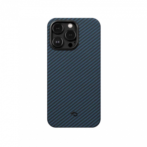 Чехол-накладка (карбоновый) Apple iPhone 14 Pro Max Pitaka MagEZ Case 3 Twill 1500D Black/Blue (KI1408PM)