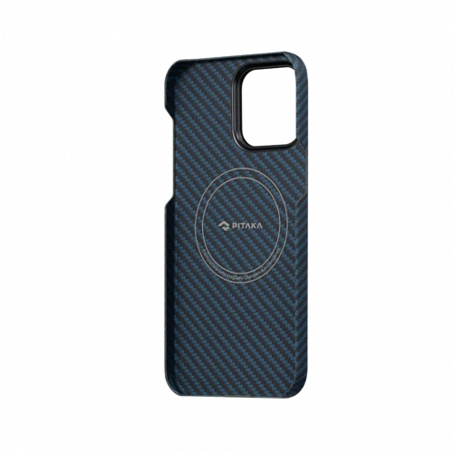 Чехол-накладка (карбоновый) Apple iPhone 14 Pro Max Pitaka MagEZ Case 3 Twill 1500D Black/Blue (KI1408PM)