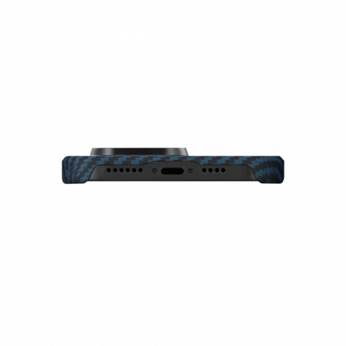 Чехол-накладка (карбоновый) Apple iPhone 14 Pro Max Pitaka MagEZ Case 3 Twill 1500D Black/Blue (KI1408PM)