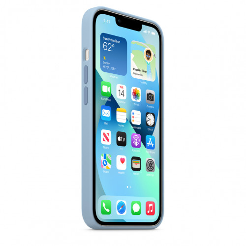 Чехол-накладка (силиконовый) для iPhone 13 Silicone Case High Copy Blue Fog
