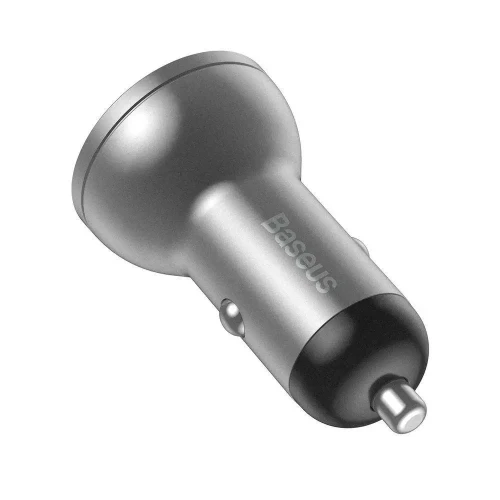 Baseus Digital Display Dual USB 4.8A Car Charger 24W Silver (CCBX-0S)