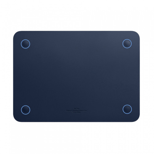 Чехол-папка (кожаный) Apple MacBook Pro 14.2" 2021 WIWU Skin Pro 2 Leather Sleeve Navy Blue