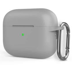 Чохол-накладка (силіконовий) Apple AirPods Pro 2 Silicone Case with Carabine Light Gray