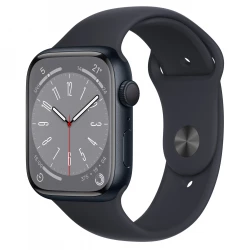 Apple Watch Series 8 GPS 45mm Midnight Aluminum Case w. Midnight Sport Band - M/L (MNUL3)