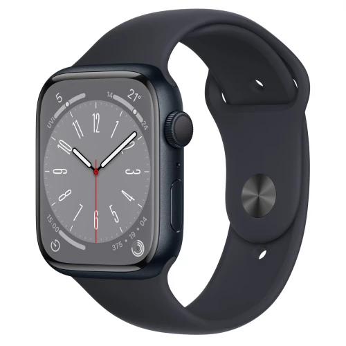 Apple Watch Series 8 GPS 45mm Midnight Aluminum Case w. Midnight Sport Band - M/L (MNUL3)