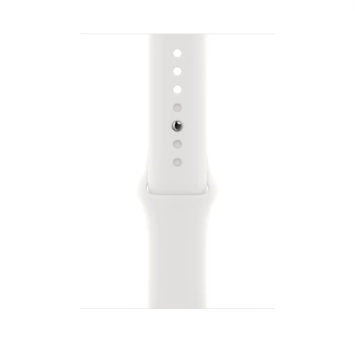 Apple Watch SE 2 GPS 44mm Silver Aluminum Case with White Sport Band - M/L (MNTJ3)