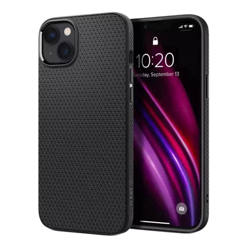Чехол-накладка (силиконовый) Apple iPhone 14 Spigen Liquid Air Black (ACS05037)