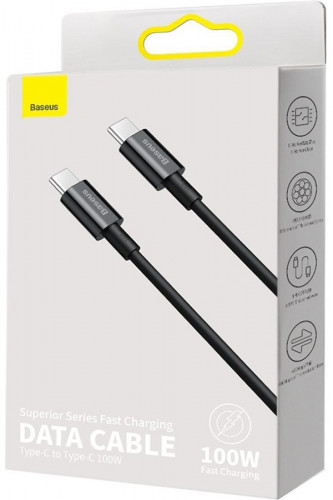 Baseus Superior Series Fast Charging Type-C to Type-C PD 100W 1m Black (CATYS-B01)