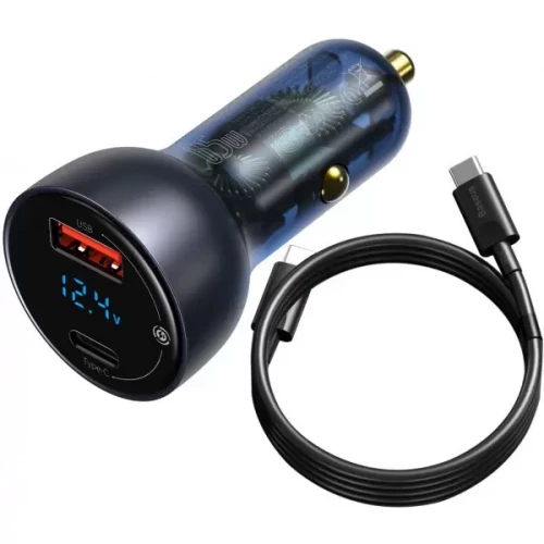 Baseus Particular Digital Display PPS Dual Quick Charger 65W USB + Type-C Silver (CCKX-C0A)
