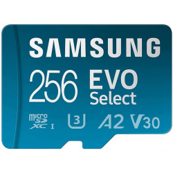 Samsung 256 GB microSDXC UHS-I U3 V30 A2 EVO Select + SD Adapter MB-ME256KA