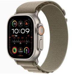 Apple Watch Ultra 2 GPS + Cellular 49mm Titanium Case with Olive Alpine Loop - Large (MRF03/MRFK3)