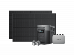 Комплект енергонезалежності EcoFlow PowerStream - мікроінвертор 600W + зарядна станція Delta Max 2000 + 2 x 400W стаціонарні сонячні панелі