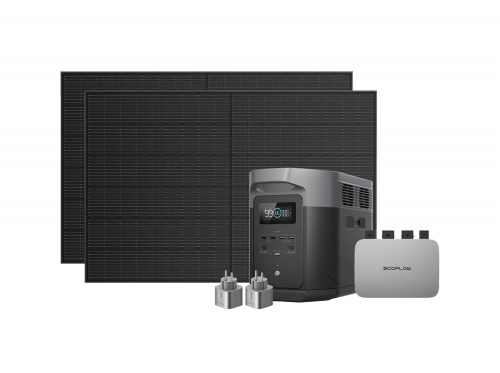 Комплект енергонезалежності EcoFlow PowerStream - мікроінвертор 800W + зарядна станція Delta Max 2000 + 2 x 400W стаціонарні сонячні панелі