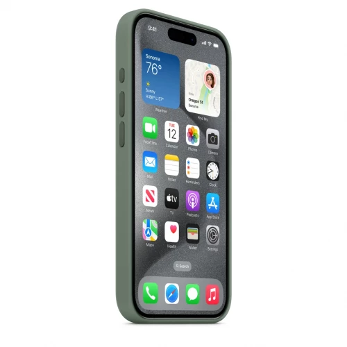 Чохол-накладка (силіконовий) Apple iPhone 15 Pro Silicone Case with MagSafe Cypress (MT1J3)