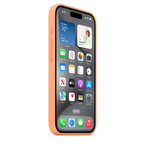 Чохол-накладка (силіконовий) Apple iPhone 15 Pro Silicone Case with MagSafe Orange Sorbet (MT1H3)