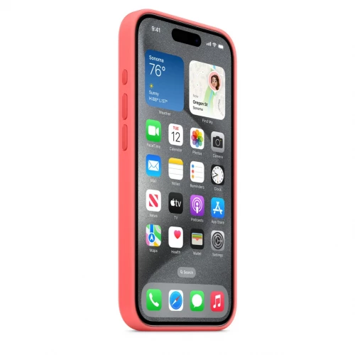 Чохол-накладка (силіконовий) Apple iPhone 15 Pro Silicone Case with MagSafe Guava (MT1G3)