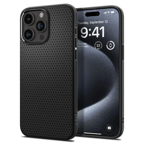 Чехол-накладка (силиконовый) Apple iPhone 15 Pro Spigen Liquid Air Matte Black (ACS06704)