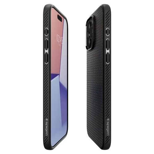 Чехол-накладка (силиконовый) Apple iPhone 15 Pro Max Spigen Liquid Air Matte Black (ACS06562)