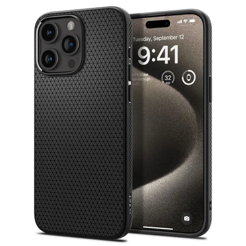 Чехол-накладка (силиконовый) Apple iPhone 15 Pro Max Spigen Liquid Air Matte Black (ACS06562)