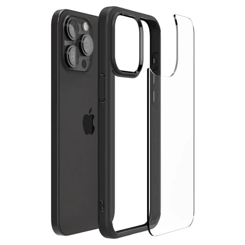 Чехол-накладка (силиконовый) Apple iPhone 15 Pro Max Spigen Ultra Hybrid Matte Black (ACS06570)