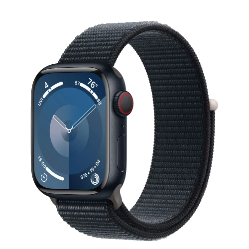Apple Watch Series 9 GPS + Cellular 41mm Midnight Alu. Case w. Midnight Sport Loop (MRHU3)