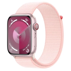 Apple Watch Series 9 GPS + Cellular 45mm Pink Alu. Case w. Light Pink Sport Loop (MRMM3)