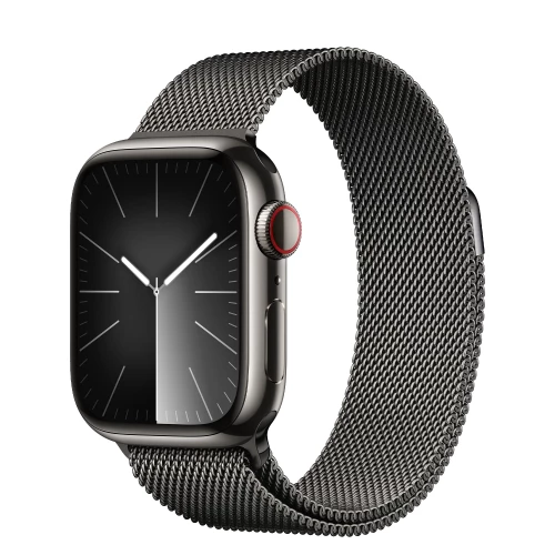 Apple Watch Series 9 GPS + Cellular 41mm Graphite S. Steel Case w. Graphite Milanese Loop (MRJA3)