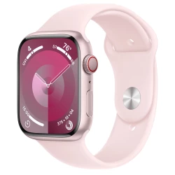 Apple Watch Series 9 GPS + Cellular 45mm Pink Alu. Case w. Light Pink Sport Band - S/M (MRMK3)