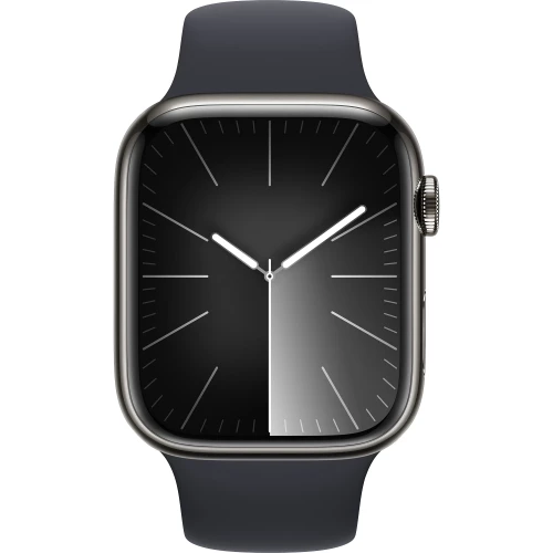 Apple Watch Series 9 GPS + Cellular 45mm Graphite S. Steel Case w. Midnight S. Band - M/L (MRMW3)
